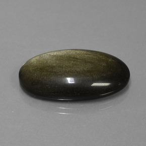 20.82カラットの天然ゴールドシーンオブシディアン（28.3×17.3 mm・オーバルカット）