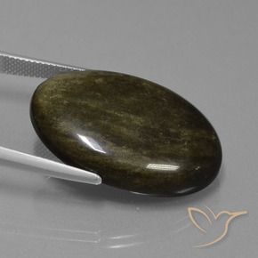 31.37カラットの天然黒がかった茶色黒曜石、楕円形、オペーク