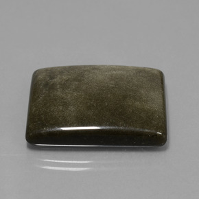 38.59カラットの天然ブラックゴールドシーンオブシディアン（28.3×23.9 mm・バゲット）