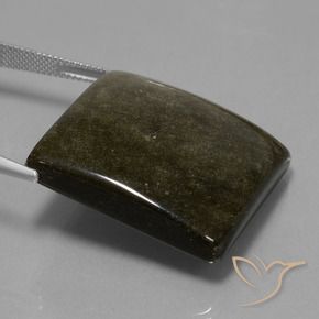 54.37カラットの天然ブロンズ付き黒黒曜石、四角形、オペーク