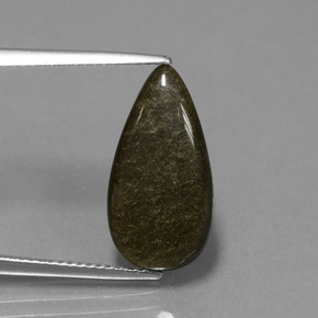 3.75カラットの天然ゴールドの輝き黒曜石、洋梨の形、オペーク