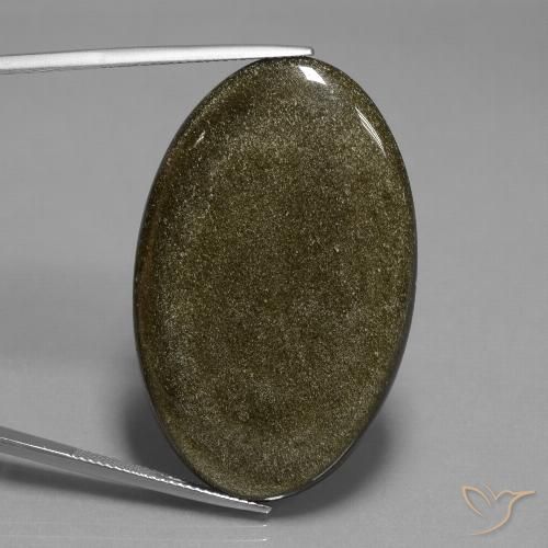 44.42ct 天然 ブラウンブラック 黒曜石, 楕円形, オペーク