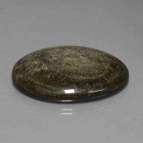57.33カラットの天然ゴールドシーンのあるブラックオブシディアン（40.9×29.8 mm・オーバルカット）