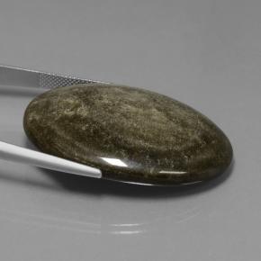 57.33カラットの天然ゴールドシーンのあるブラックオブシディアン（40.9×29.8 mm・オーバルカット）