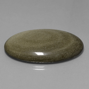 71.91カラットの天然ブラックゴールドシーン黒曜石、オーバルカット、オペーク