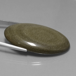 71.91カラットの天然ブラックゴールドシーン黒曜石、オーバルカット、オペーク