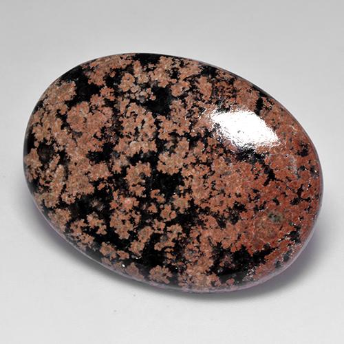 44.88カラットの天然マルチカラーオブシディアン（37.7×27.7 mm・オーバルカット）