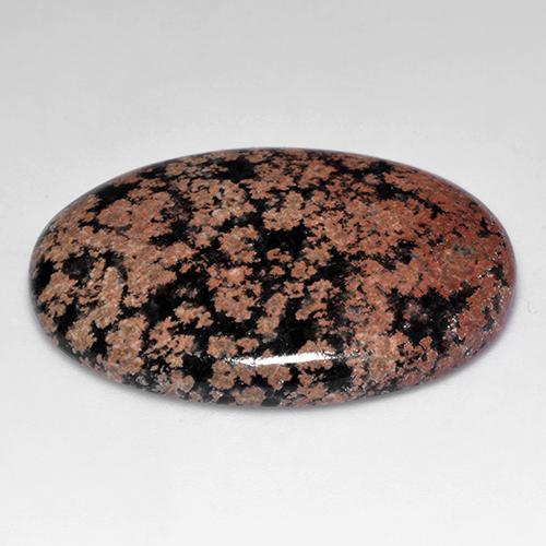 44.88カラットの天然マルチカラーオブシディアン（37.7×27.7 mm・オーバルカット）