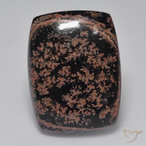 19.55ct 天然 マルチカラー 黒曜石, クッション, オペーク