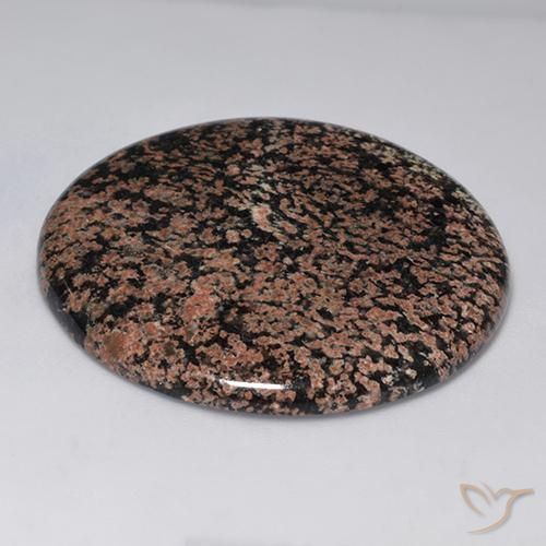 58.60カラットの天然マルチカラー黒曜石、ラウンドカット、オペーク