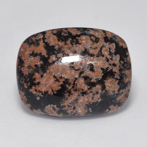 6.39カラットの天然マルチカラーオブシディアン（15.8×12.3 mm・クッションカット）