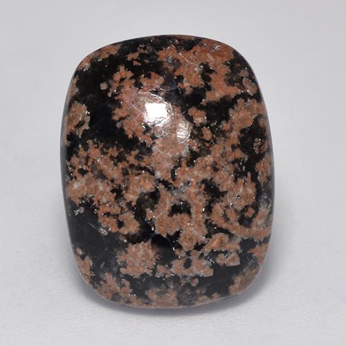 6.39カラットの天然マルチカラーオブシディアン（15.8×12.3 mm・クッションカット）