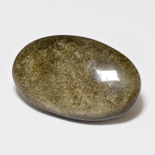 10.35カラットの天然薄い黒がかった茶色オブシディアン（22.8×14.1 mm・オーバルカット）