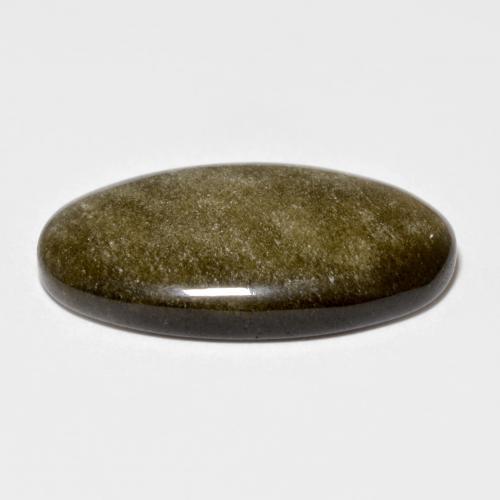10.35カラットの天然薄い黒がかった茶色オブシディアン（22.8×14.1 mm・オーバルカット）
