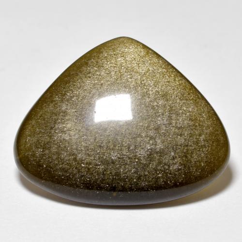 11.78カラットの天然ゴールドシーンのあるブラックオブシディアン（24.1×19.3 mm・トリリアント）