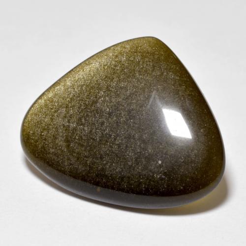 11.78カラットの天然ゴールドシーンのあるブラックオブシディアン（24.1×19.3 mm・トリリアント）