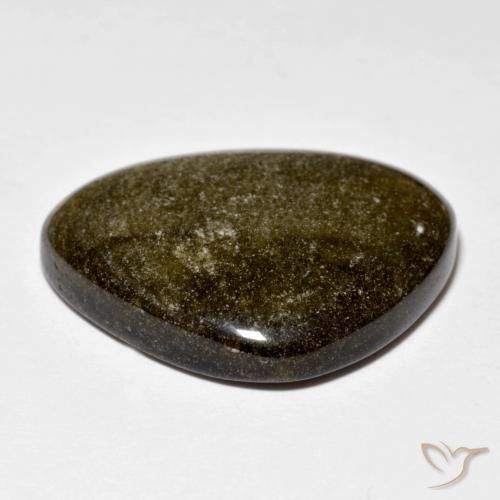 18.03カラットの天然薄い黒がかった茶色黒曜石、トリリオン、オペーク