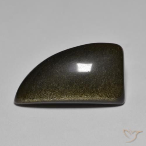 15.13ct 天然 ゴールドシーンのあるブラック 黒曜石, ファンシー, オペーク