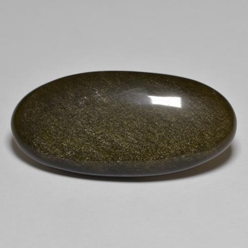 17.99カラットの天然黒オブシディアン（31.9×15.1 mm・オーバルカット）