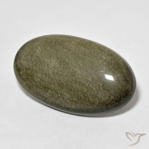 18.46ct 天然 ゴールドシーンのあるブラック 黒曜石, 楕円形, オペーク