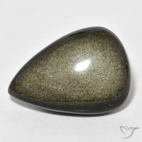 18.65ct 天然 黒褐色 黒曜石, 洋梨の形, オペーク