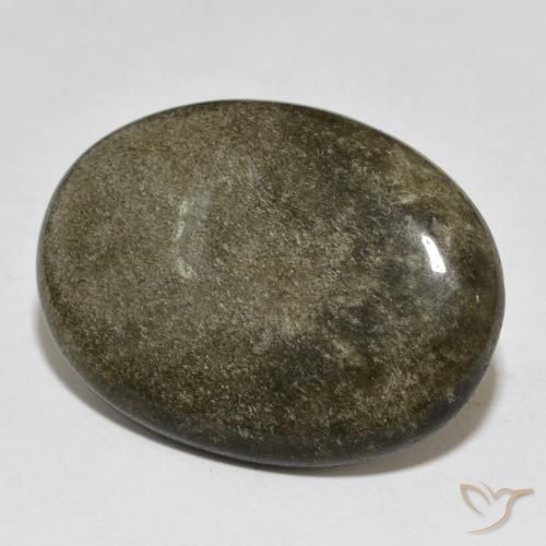 21.74ct 天然 ゴールドシーンのあるブラック 黒曜石, 楕円形, オペーク