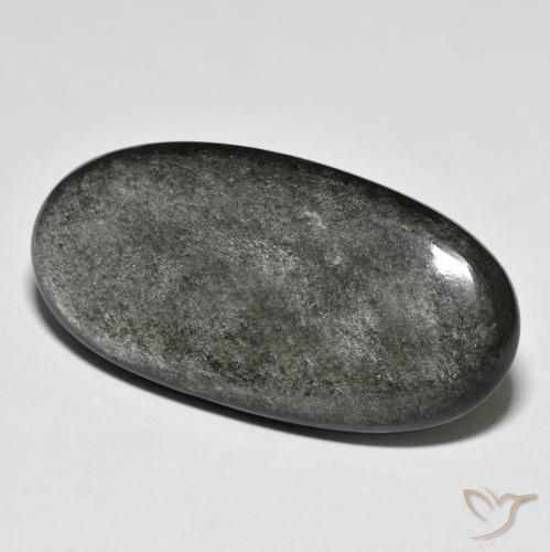 33.09ct 天然 薄いグレー 黒曜石, 楕円形, オペーク