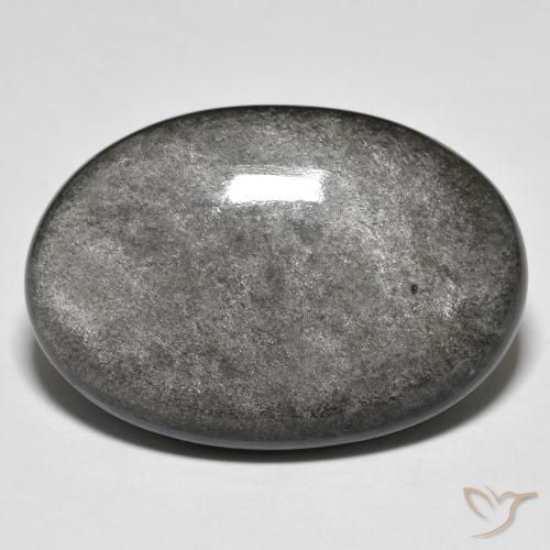 27.47ct 天然 薄いグレー 黒曜石, 楕円形, オペーク