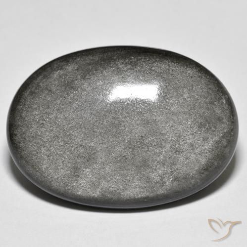 30.48ct 天然 薄いグレー 黒曜石, 楕円形, オペーク