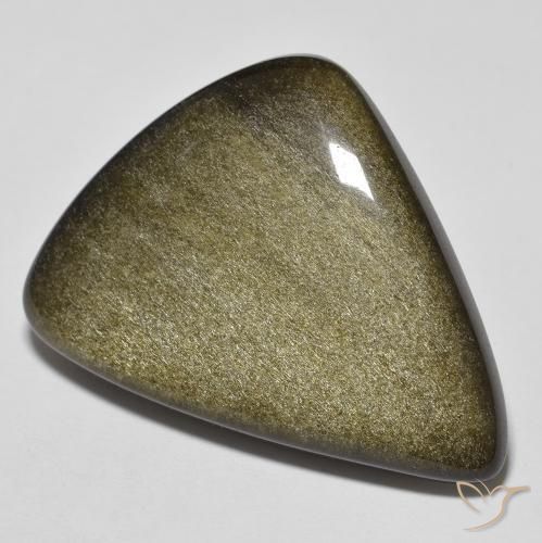 24.46ct 天然 ゴールドシーンのあるブラック 黒曜石, ファンシー, オペーク