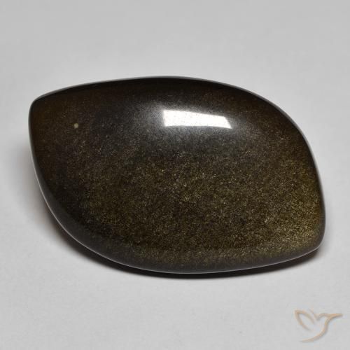 17.74ct 天然 ゴールドシーンのあるブラック 黒曜石, ファンシー, オペーク