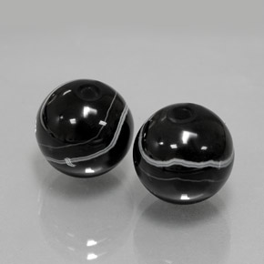 カラットの天然黒オニキス（10.20 mm・球体 / ボール）