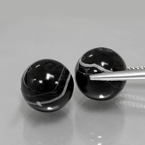 カラットの天然黒オニキス（10.20 mm・球体 / ボール）