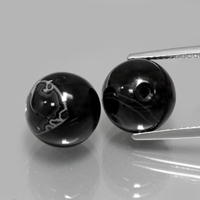 カラットの天然黒オニキス（10.25 mm・球体 / ボール）