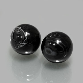 カラットの天然黒オニキス（10.25 mm・球体 / ボール）