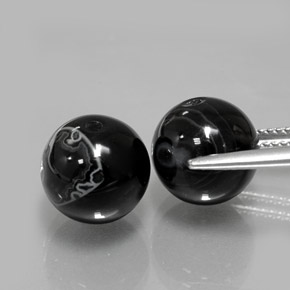 カラットの天然黒オニキス（10.25 mm・球体 / ボール）