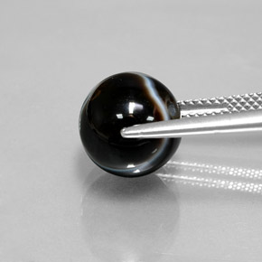 6.94カラットの天然ブラックオニキス、スフェア / ボール、オペーク