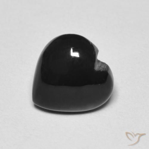 1.39カラットの天然黒オニキス（7.9×7.8 mm・ハート型）