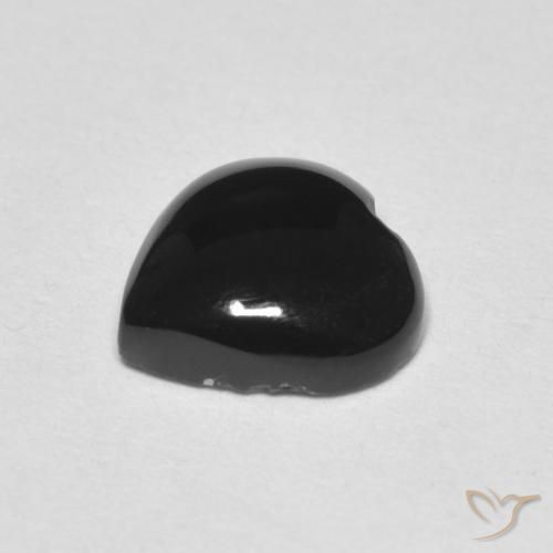 1.39カラットの天然黒オニキス（7.9×7.8 mm・ハート型）