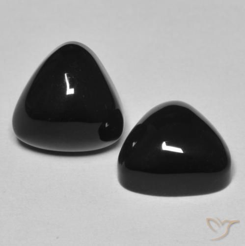 6.79ctw 天然 ブラック オニキス, トリリオン, オペーク, Photo A