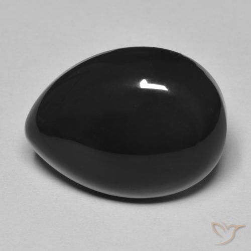 11.43ct 天然 ブラック オニキス, 洋梨の形, オペーク