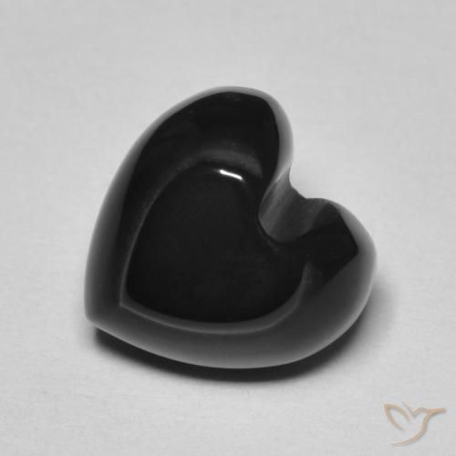 4.10ct 天然 ブラック オニキス, 心臓, オペーク