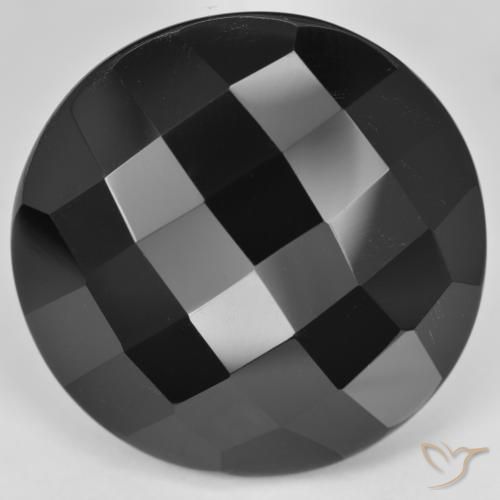 32.30ct 天然 ブラック オニキス, ラウンド, オペーク