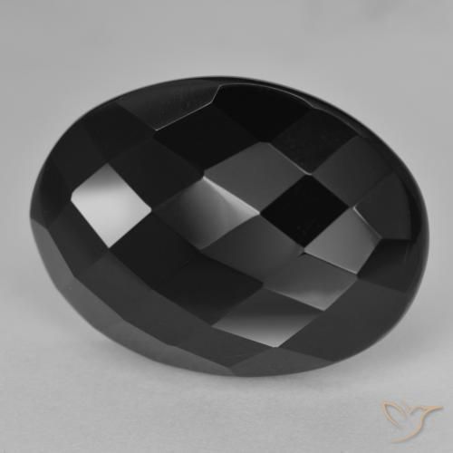 20.56ct 天然 ブラック オニキス, 楕円形, オペーク