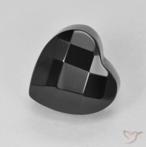 4.33ct 天然 ブラック オニキス, 心臓, オペーク