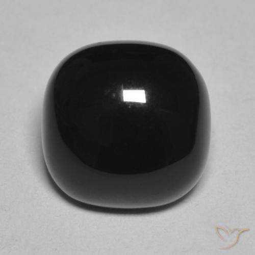 4.94ct 天然 ブラック オニキス, クッション, オペーク
