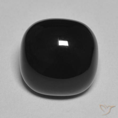 4.88ct 天然 ブラック オニキス, クッション, オペーク