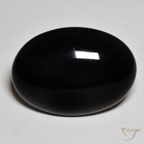 19.82ct 天然 ブラック オニキス, 楕円形, オペーク
