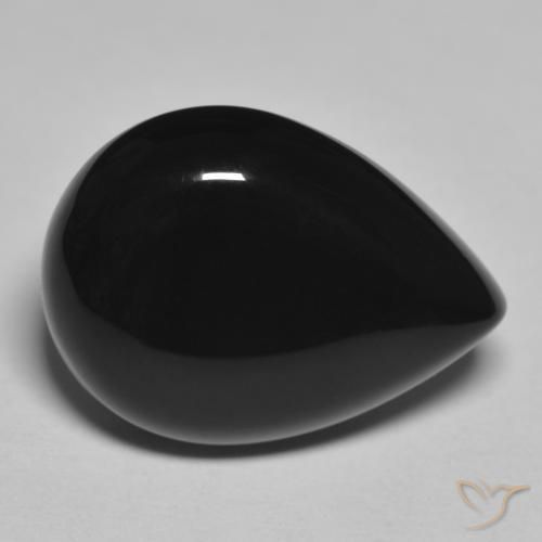 12.30ct 天然 ブラック オニキス, 洋梨の形, オペーク