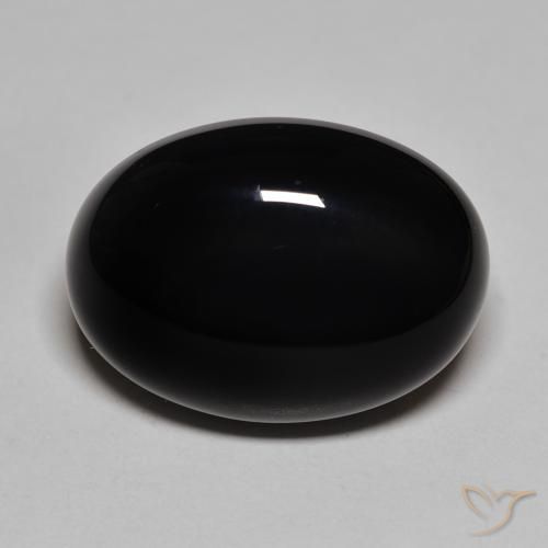 23.37ct 天然 ブラック オニキス, 楕円形, オペーク